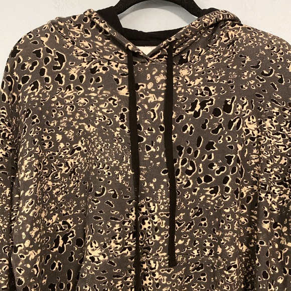 Sundry x Anthropologie Womens Size 4 Cheetah Leopard Print Hooded Sweatshirt - Picture 4 of 12